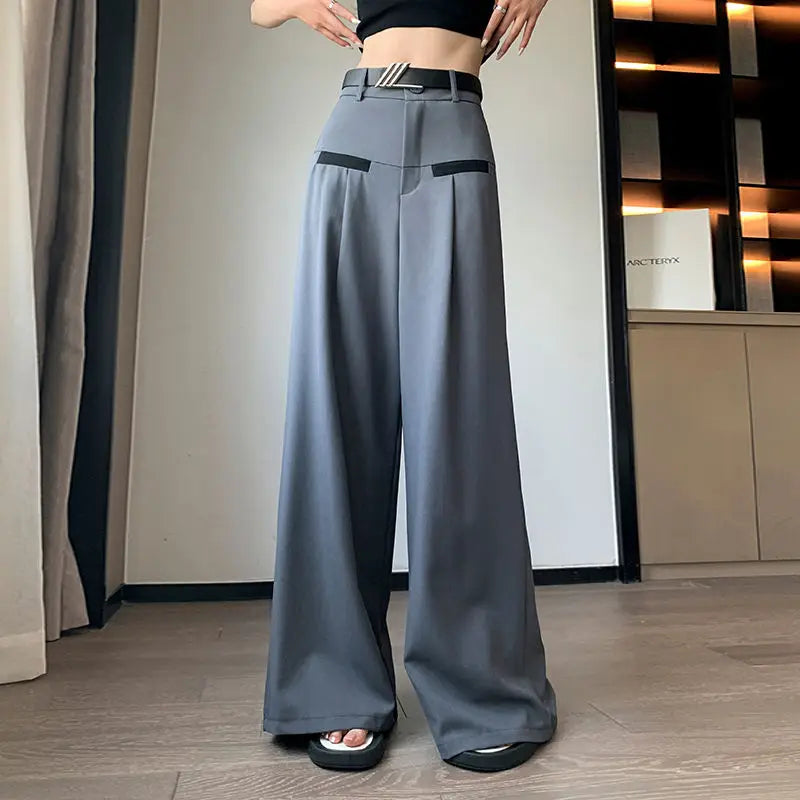 Pantalones de Traje Grises