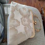 Bolso Tote Vintage Con Bordado Floral