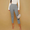 Pantalones de Mujer Grises de Cintura Alta