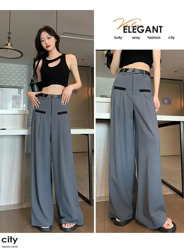 Pantalones de Traje Grises