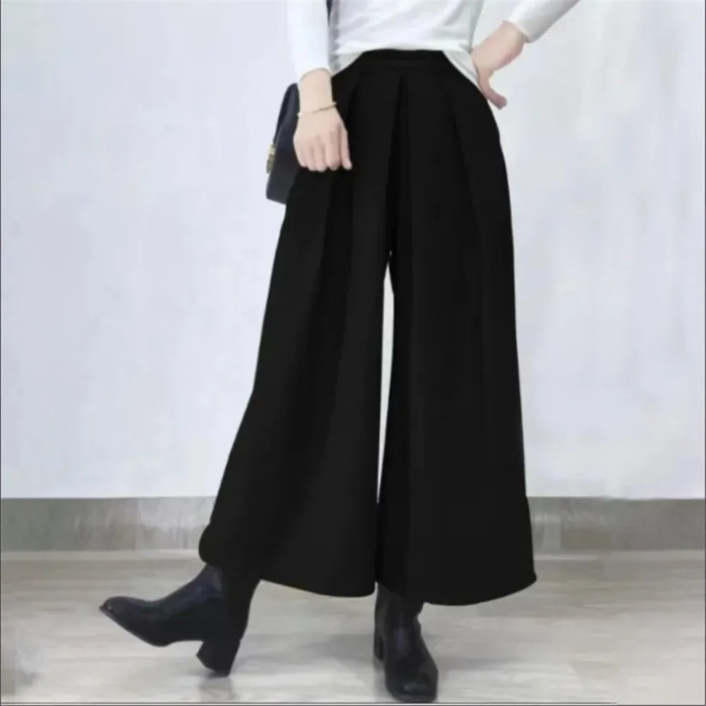 Pantalones Anchos de Lana Holgados