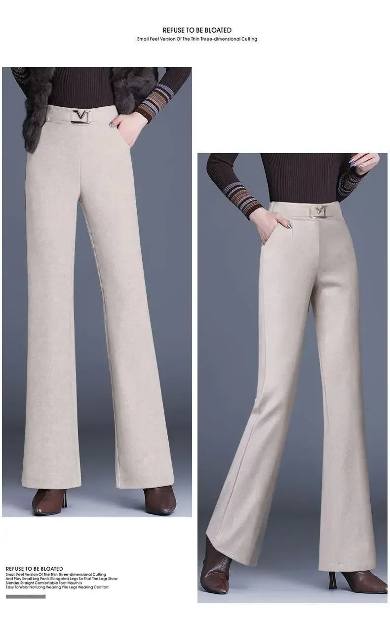 Pantalones Rectos de Lana