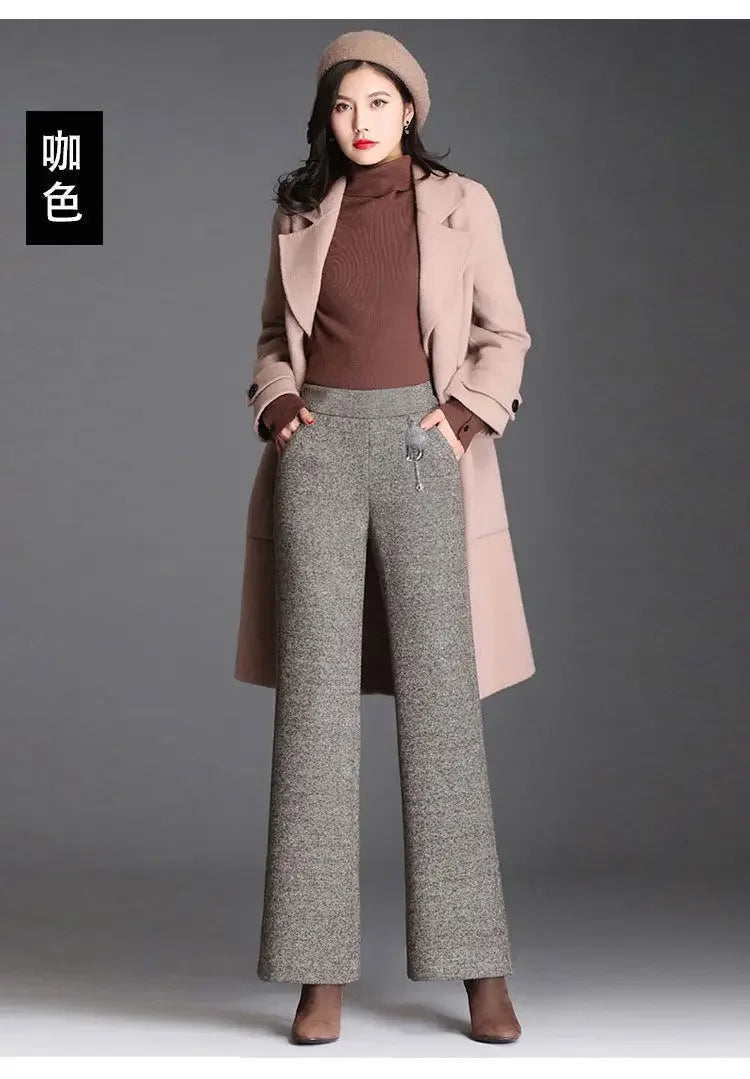 Pantalones Rectos de Lana