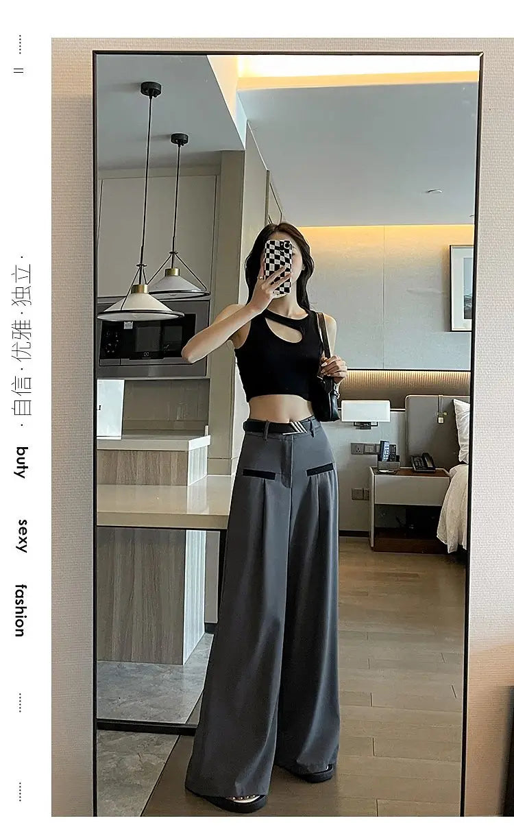 Pantalones de Traje Grises