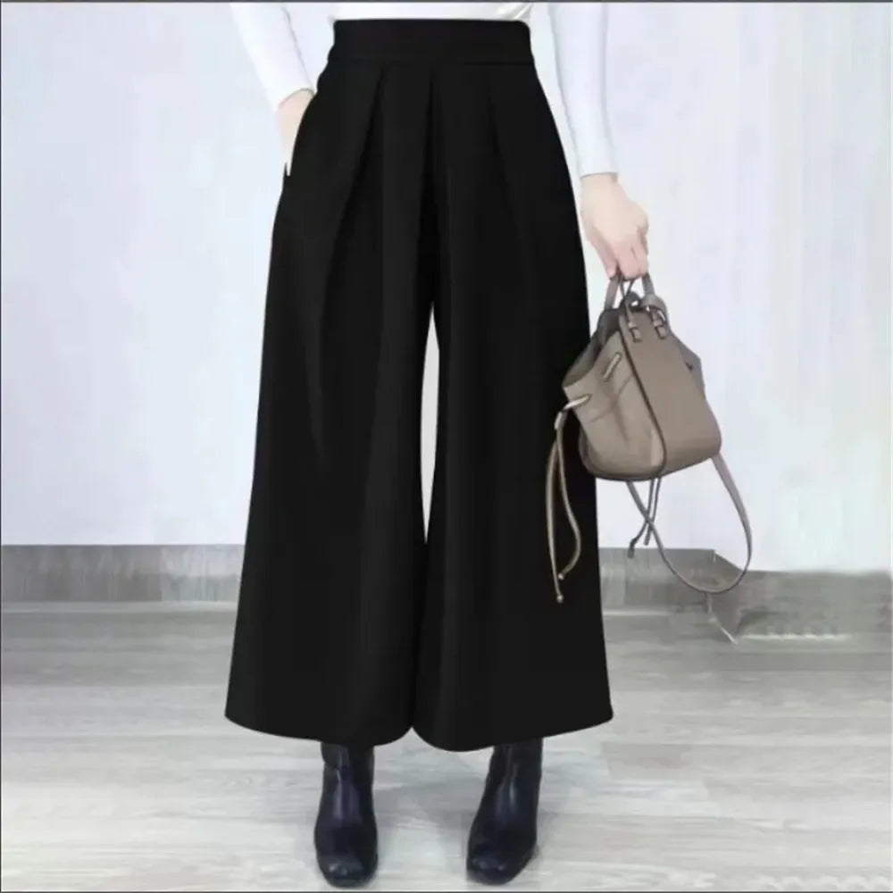 Pantalones Anchos de Lana Holgados