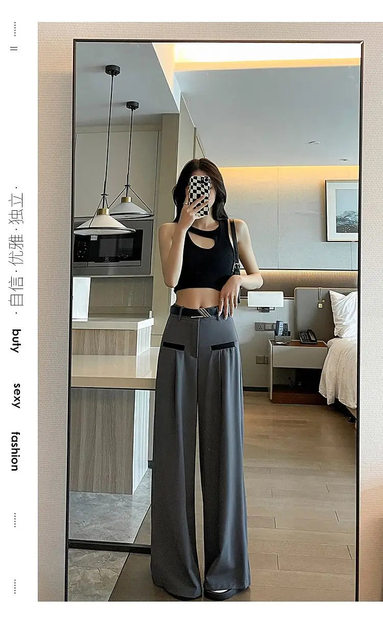 Pantalones de Traje Grises